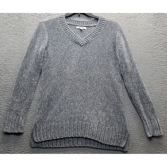 Orvis Sweaters - Orvis Sweater Womens Small Gray Long Raglan Sleeve V-Neck High-Low Slit Pullover